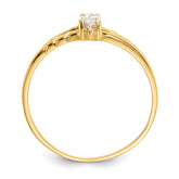 10k Polished Genuine White Topaz Birthstone Ring